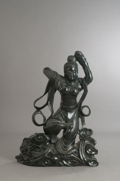 CHINE
Importante sculpture en serpentine...
