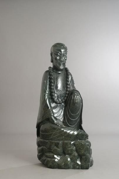 CHINE
Importante sculpture en serpentine...