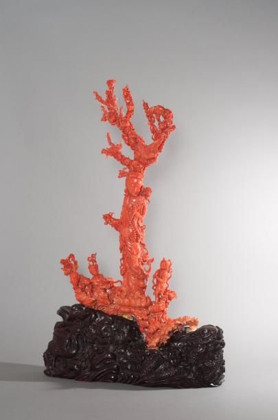 CHINE
Exceptionnel sujet en corail rouge...