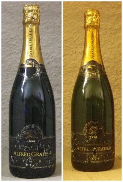 2 Bouteilles CHAMPAGNE BRUT 1990 - A. GRATIEN....