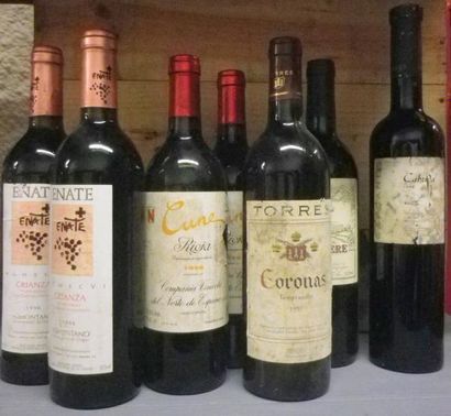 7 Bouteilles VINS ESPAGNOLS REGIONS DIVERSES:...