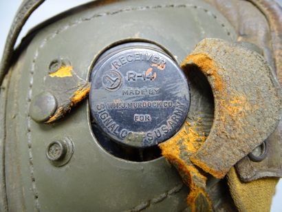 Casque de tankiste US modèle 1938. Bombe...