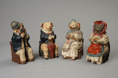 These six small tobacco jars, which open...