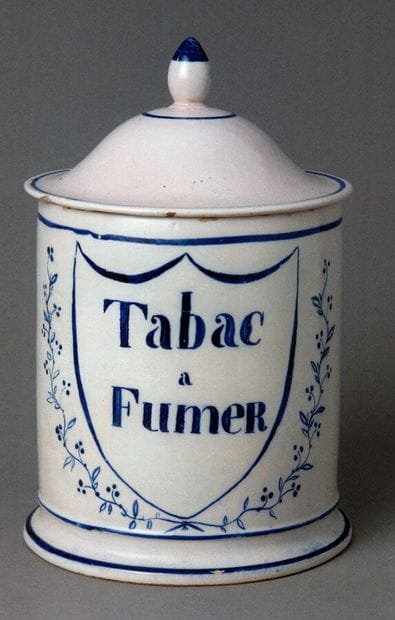 Grand pot à tabac de négociant, d'époque...