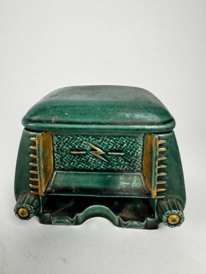 This green ceramic radio set is actually...