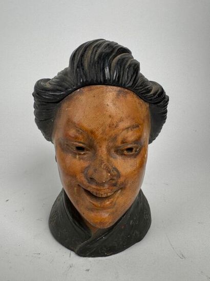 Tobacco jar. Beautiful depiction of an Asian...