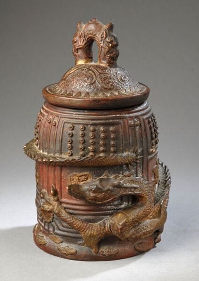 Large, urn-shaped pot depicting a sacred...