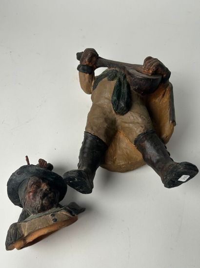 Polychrome terracotta figure of a mandolin...