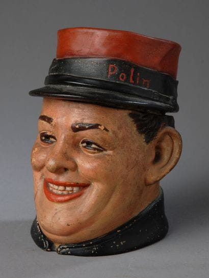 Tobacco Jar
Painted and glazed pipe clay,...