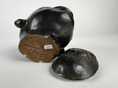 Black earthenware - France - 
Circa 1950.
