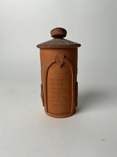 Glazed earthenware, brass lid. 
Included...