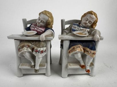 Two glazed porcelain figurines, late 19th...