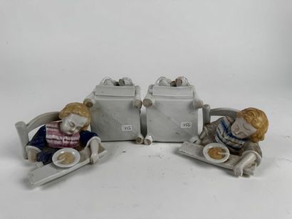 Two glazed porcelain figurines, late 19th...