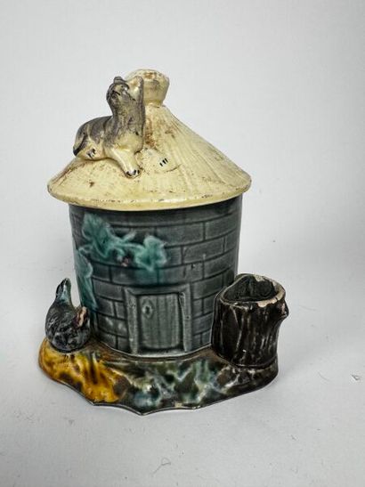 Tobacco Jar 
Barbotine, late 19th century
A...