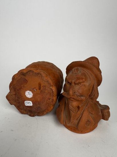 Tobacco jar. A whimsical composite depicting...