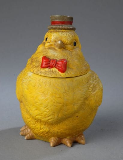 Pot à tabac représentant un poussin avec...