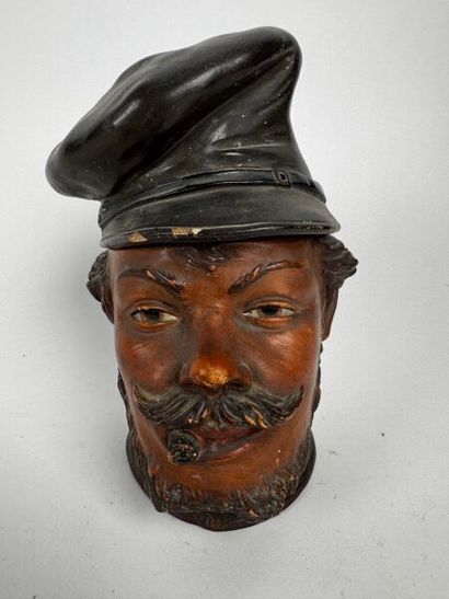 Tobacco jar. A beautiful depiction of a sailor—bearded...
