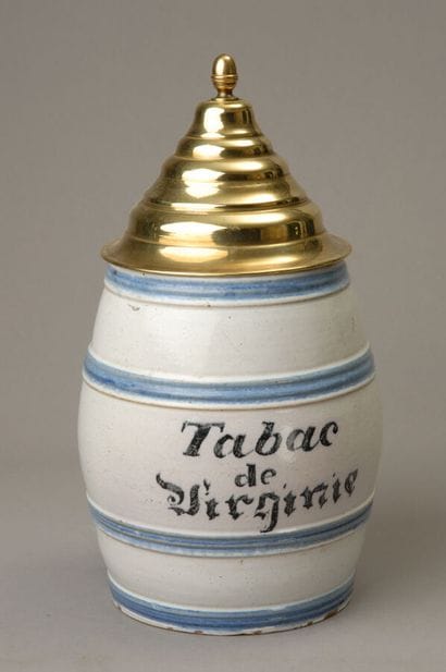Grand pot à tabac de négociant de la fabrique...