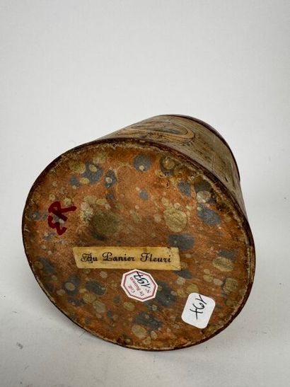 Boiled cardboard box. The floral design around...