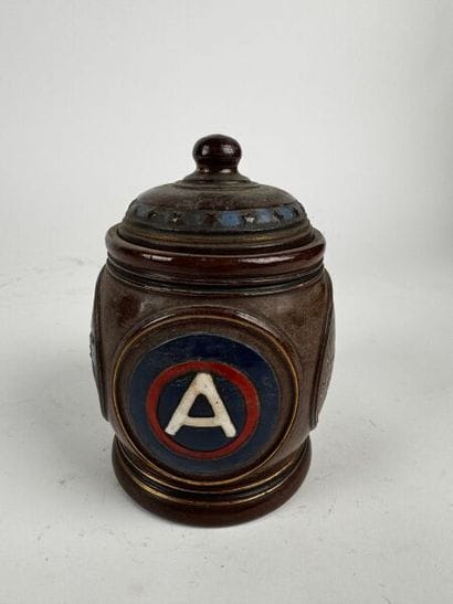 A glazed stoneware pot - Germany (Nasseau)...