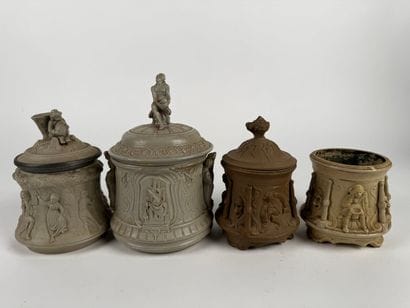 Tobacco Jars
Fine Sarreguemines stoneware,...