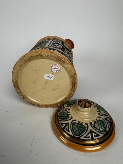 Large tobacco jar, German-made, modeled after...