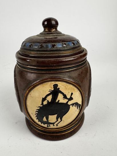 A glazed stoneware pot - Germany (Nasseau)...