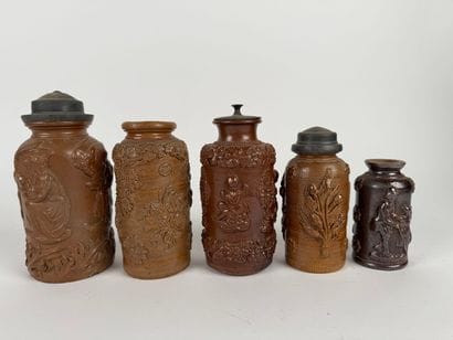 Late 19th-century set of glazed stoneware...