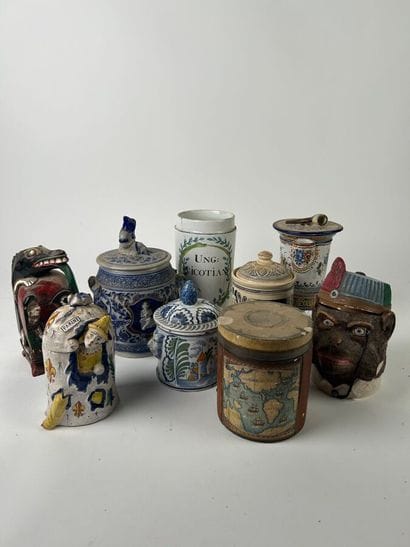 Set of 9 tobacco jars