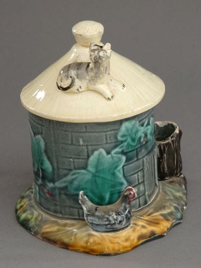 Tobacco Jar 
Barbotine, late 19th century
A...