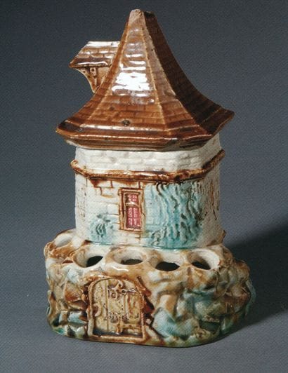 A tobacco jar depicting, this time, a Renaissance-style...