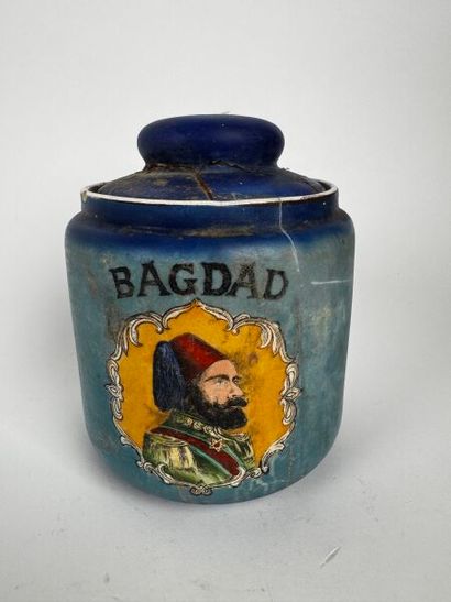 A tobacco jar made of crackled porcelain,...