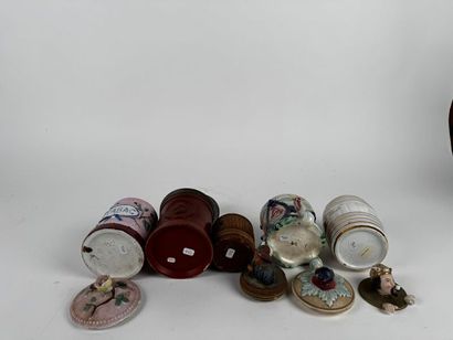 Set of five decorative tobacco jars made...