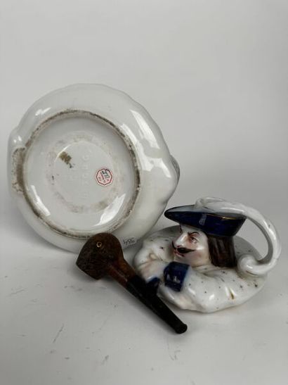 A tobacco jar whose body—made of sky-blue...