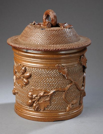 Grand pot à tabac de négociant décoré de...