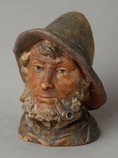 Tobacco jar. Small, well-drawn, and very...