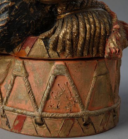 Tobacco jar depicting a Belgian military...
