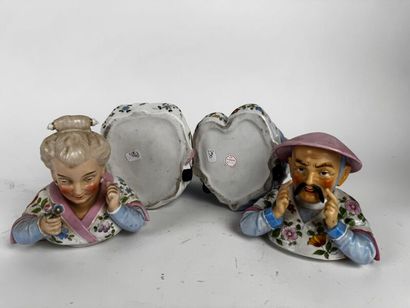 Important tobacco jars depicting an Asian...