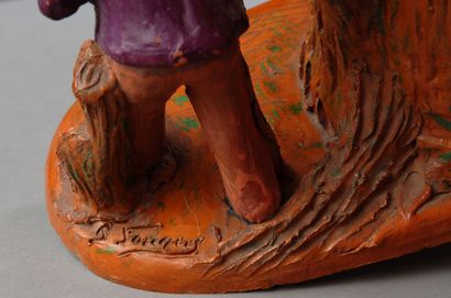Tobacco jar
Terracotta, 20th century
A figure...