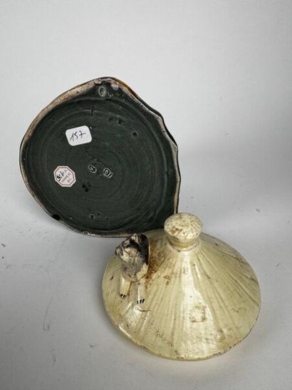 Tobacco Jar 
Barbotine, late 19th century
A...
