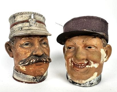 Tobacco jar 
Two painted plaster pieces from...