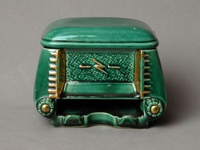 This green ceramic radio set is actually...