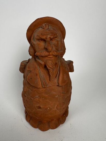 Tobacco jar. A whimsical composite depicting...
