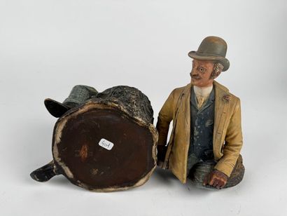 Tobacco jar.

Polychrome terracotta - Bohemia...