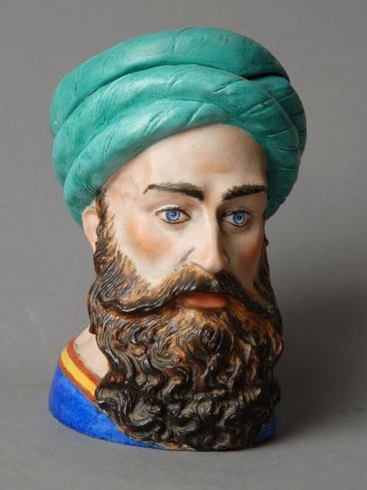 Tobacco jar. A superb, slightly glazed, painted...