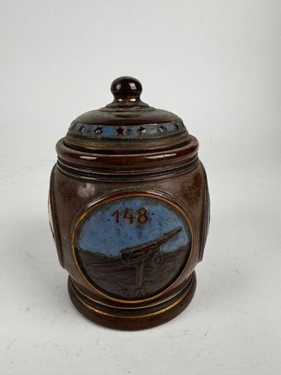 A glazed stoneware pot - Germany (Nasseau)...