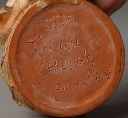 Tobacco jar depicting a Belgian military...