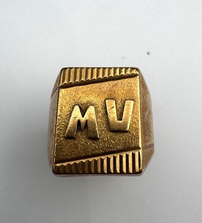 Chevalière or 18k monogrammée 13,1 gr