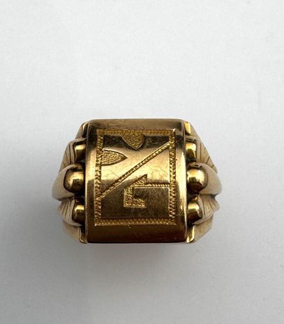 Chevalière homme or 18k 
12gr