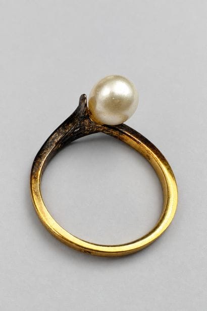 Bague vermeil et perles 1,8 g brut env 
taille...